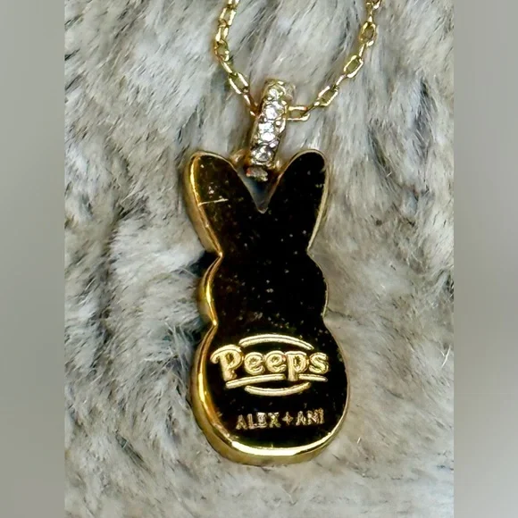 *NWT* Alex and Ani Peeps Pink Crystal Bunny Pendant Necklace